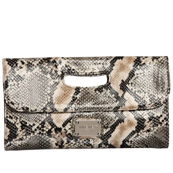 Nine West Clutch Me Up Python Print Clutch - Picture 1 of 7